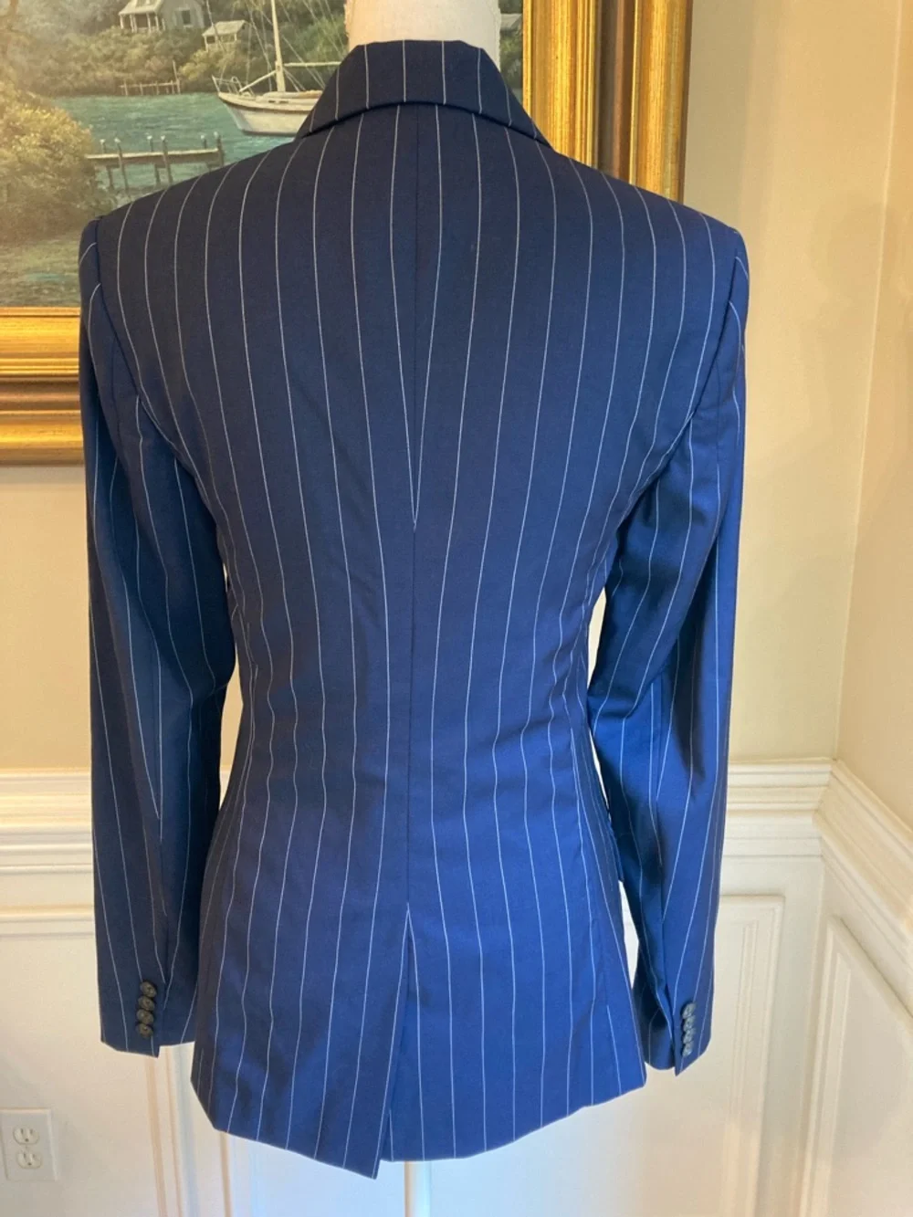 POLO RALPH LAUREN Suit Virgin Wool Navy Blue Pinstripe